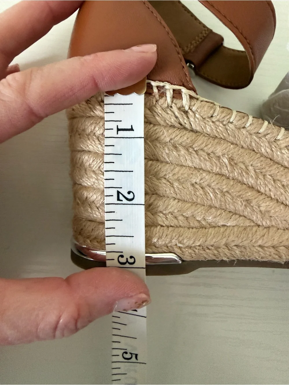 Franco Sarto Tan Brown Espadrille Wedge Sandals
